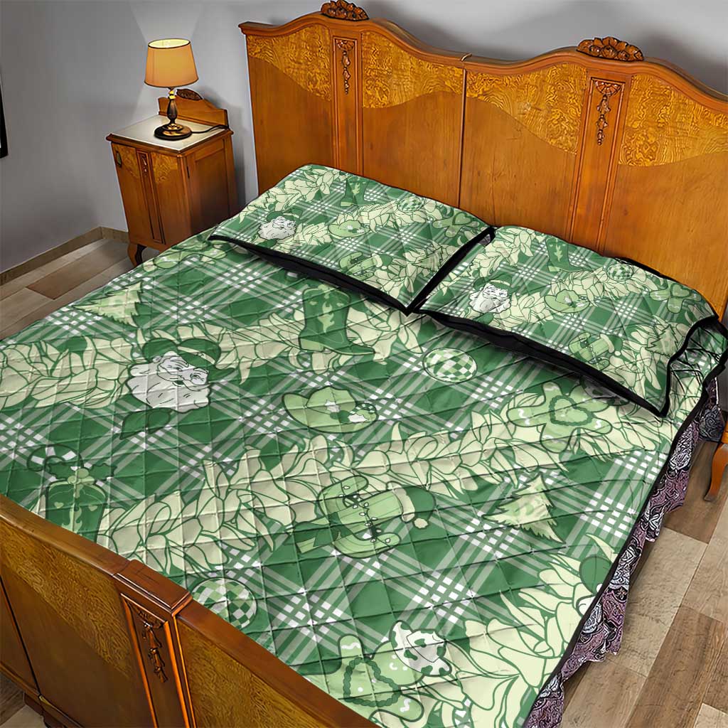 Green Palaka Hawaii Cowboy Christmas Quilt Bed Set Paniolo Mix Maile Lei - Polynesian Pride