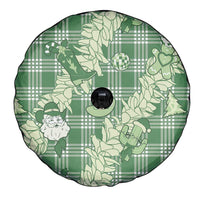 Green Palaka Hawaii Cowboy Christmas Spare Tire Cover Paniolo Mix Maile Lei - Polynesian Pride