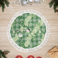Green Palaka Hawaii Cowboy Christmas Tree Skirt Paniolo Mix Maile Lei - Polynesian Pride