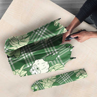 Green Palaka Hawaii Cowboy Christmas Umbrella Paniolo Mix Maile Lei - Polynesian Pride