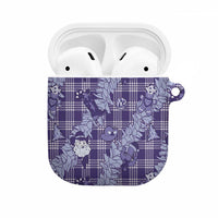 Purple Palaka Hawaii Cowboy Christmas AirPods Case Paniolo Mix Maile Lei - Polynesian Pride
