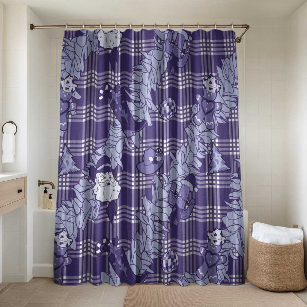 Purple Palaka Hawaii Cowboy Christmas Bathroom Set Paniolo Mix Maile Lei - Polynesian Pride