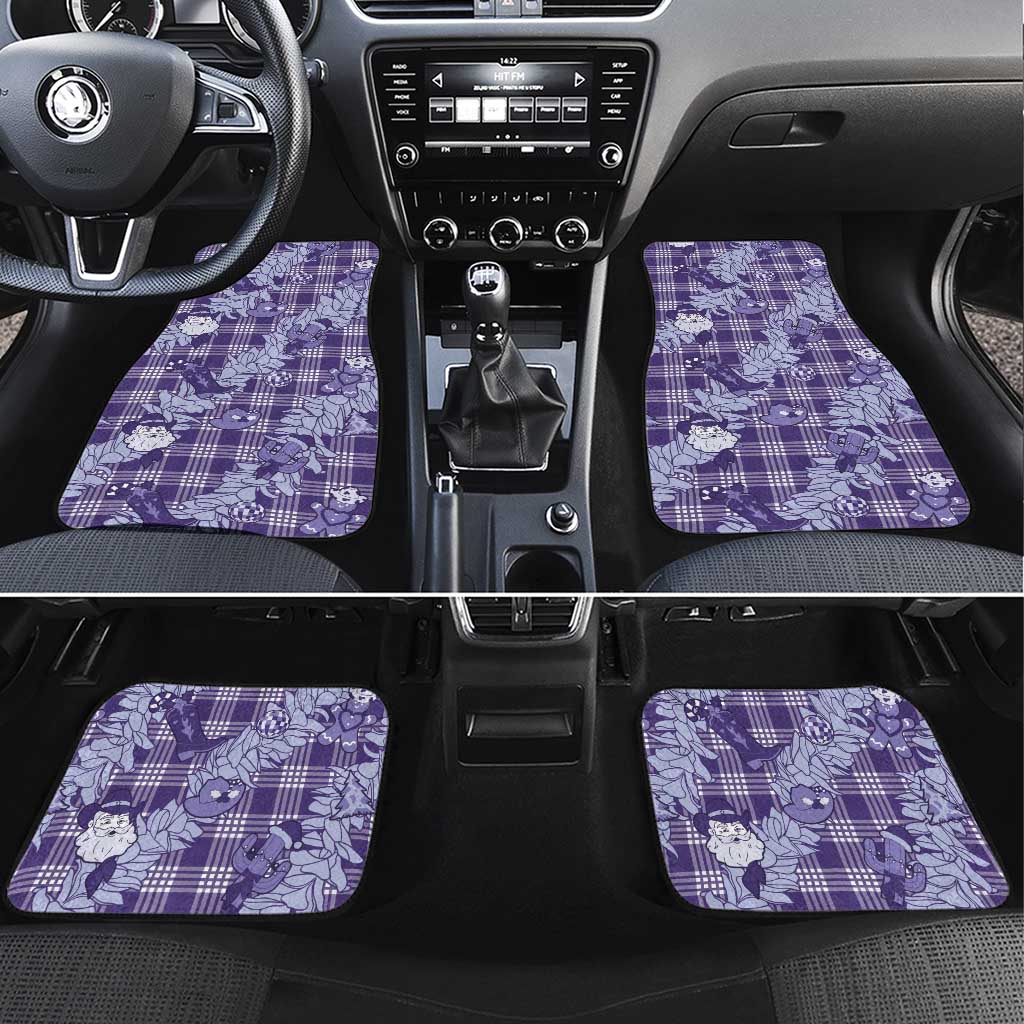 Purple Palaka Hawaii Cowboy Christmas Car Mats Paniolo Mix Maile Lei - Polynesian Pride