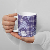 Purple Palaka Hawaii Cowboy Christmas Ceramic Mug Paniolo Mix Maile Lei - Polynesian Pride