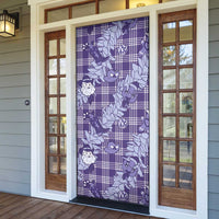 Purple Palaka Hawaii Cowboy Christmas Door Cover Paniolo Mix Maile Lei - Polynesian Pride