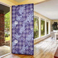 Purple Palaka Hawaii Cowboy Christmas Door Cover Paniolo Mix Maile Lei - Polynesian Pride