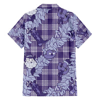 Purple Palaka Hawaii Cowboy Christmas Hawaiian Shirt Paniolo Mix Maile Lei - Polynesian Pride