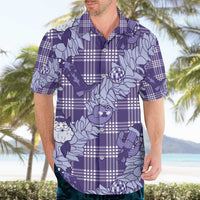 Purple Palaka Hawaii Cowboy Christmas Hawaiian Shirt Paniolo Mix Maile Lei - Polynesian Pride