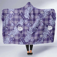 Purple Palaka Hawaii Cowboy Christmas Hooded Blanket Paniolo Mix Maile Lei - Polynesian Pride
