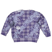 Purple Palaka Hawaii Cowboy Christmas Kid Ugly Christmas Sweater Paniolo Mix Maile Lei - Polynesian Pride