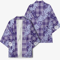 Purple Palaka Hawaii Cowboy Christmas Kimono Paniolo Mix Maile Lei - Polynesian Pride