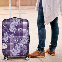 Purple Palaka Hawaii Cowboy Christmas Luggage Cover Paniolo Mix Maile Lei - Polynesian Pride