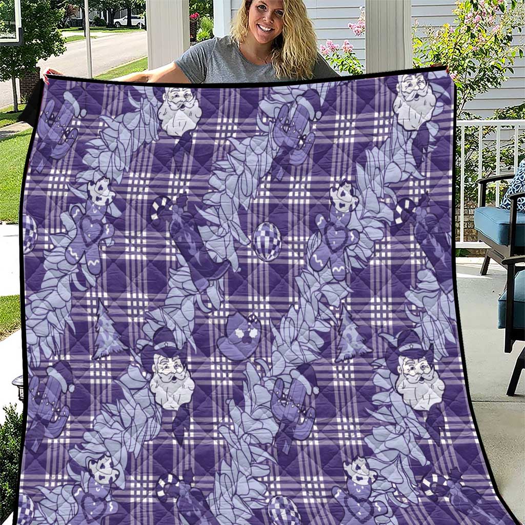Purple Palaka Hawaii Cowboy Christmas Quilt Paniolo Mix Maile Lei - Polynesian Pride