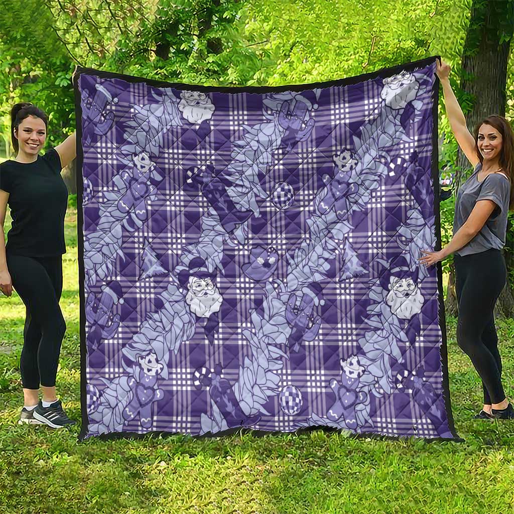 Purple Palaka Hawaii Cowboy Christmas Quilt Paniolo Mix Maile Lei - Polynesian Pride