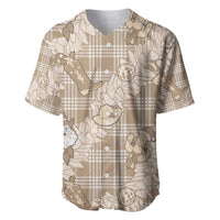 Khaki Palaka Hawaii Cowboy Christmas Baseball Jersey Paniolo Mix Maile Lei - Polynesian Pride