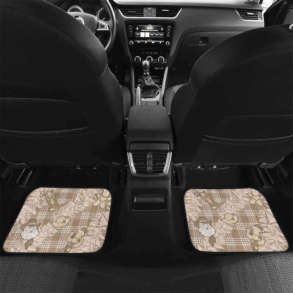 Khaki Palaka Hawaii Cowboy Christmas Car Mats Paniolo Mix Maile Lei - Polynesian Pride