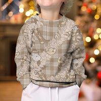 Khaki Palaka Hawaii Cowboy Christmas Kid Ugly Christmas Sweater Paniolo Mix Maile Lei - Polynesian Pride