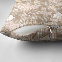 Khaki Palaka Hawaii Cowboy Christmas Pillow Cover Paniolo Mix Maile Lei - Polynesian Pride