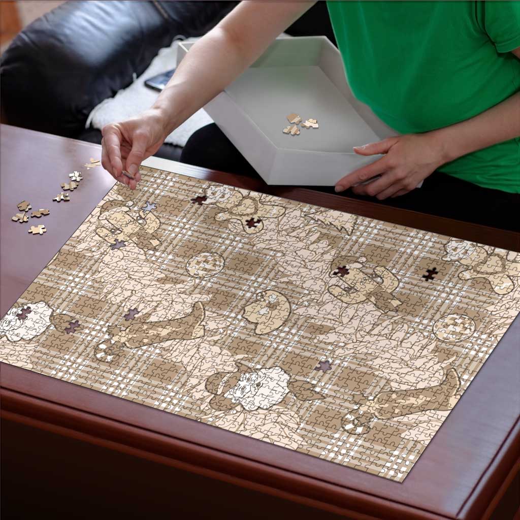 Khaki Palaka Hawaii Cowboy Christmas Puzzle Paniolo Mix Maile Lei - Polynesian Pride