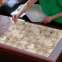 Khaki Palaka Hawaii Cowboy Christmas Puzzle Paniolo Mix Maile Lei - Polynesian Pride