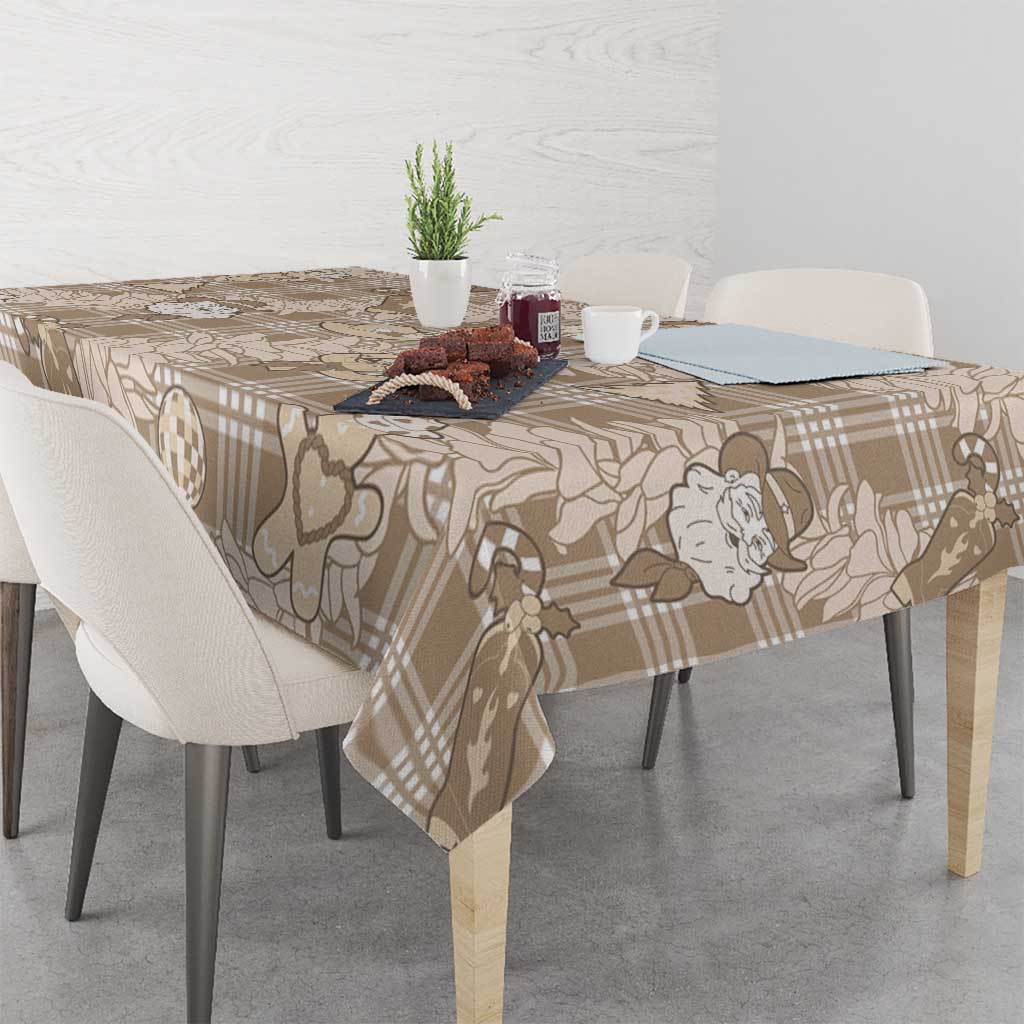Khaki Palaka Hawaii Cowboy Christmas Tablecloth Paniolo Mix Maile Lei - Polynesian Pride