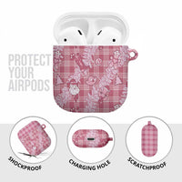 Pink Palaka Hawaii Cowboy Christmas AirPods Case Paniolo Mix Maile Lei - Polynesian Pride