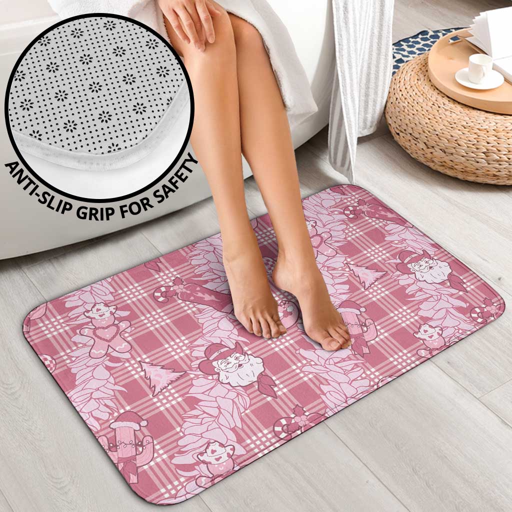 Pink Palaka Hawaii Cowboy Christmas Bathroom Set Paniolo Mix Maile Lei - Polynesian Pride