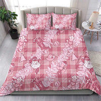 Pink Palaka Hawaii Cowboy Christmas Bedding Set Paniolo Mix Maile Lei - Polynesian Pride