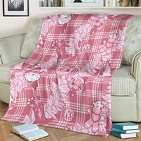 Pink Palaka Hawaii Cowboy Christmas Blanket Paniolo Mix Maile Lei - Polynesian Pride