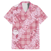 Pink Palaka Hawaii Cowboy Christmas Family Matching Off The Shoulder Long Sleeve Dress and Hawaiian Shirt Paniolo Mix Maile Lei - Polynesian Pride