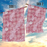 Pink Palaka Hawaii Cowboy Christmas Garden Flag Paniolo Mix Maile Lei - Polynesian Pride