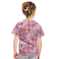 Pink Palaka Hawaii Cowboy Christmas Kid T Shirt Paniolo Mix Maile Lei - Polynesian Pride