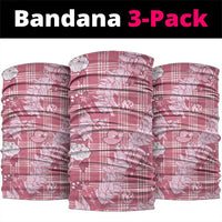 Pink Palaka Hawaii Cowboy Christmas Neck Gaiter Paniolo Mix Maile Lei - Polynesian Pride