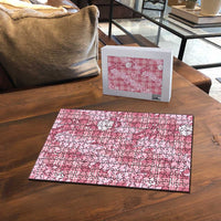 Pink Palaka Hawaii Cowboy Christmas Puzzle Paniolo Mix Maile Lei - Polynesian Pride