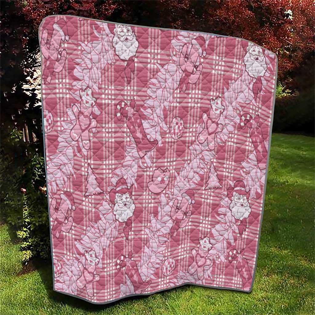 Pink Palaka Hawaii Cowboy Christmas Quilt Paniolo Mix Maile Lei - Polynesian Pride