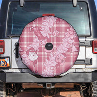 Pink Palaka Hawaii Cowboy Christmas Spare Tire Cover Paniolo Mix Maile Lei - Polynesian Pride