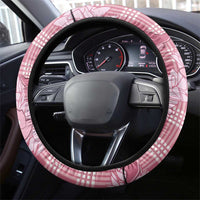 Pink Palaka Hawaii Cowboy Christmas Steering Wheel Cover Paniolo Mix Maile Lei - Polynesian Pride
