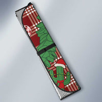 Red Palaka Hawaii Cowboy Christmas Auto Sun Shade Paniolo Mix Maile Lei - Polynesian Pride