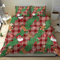Red Palaka Hawaii Cowboy Christmas Bedding Set Paniolo Mix Maile Lei - Polynesian Pride