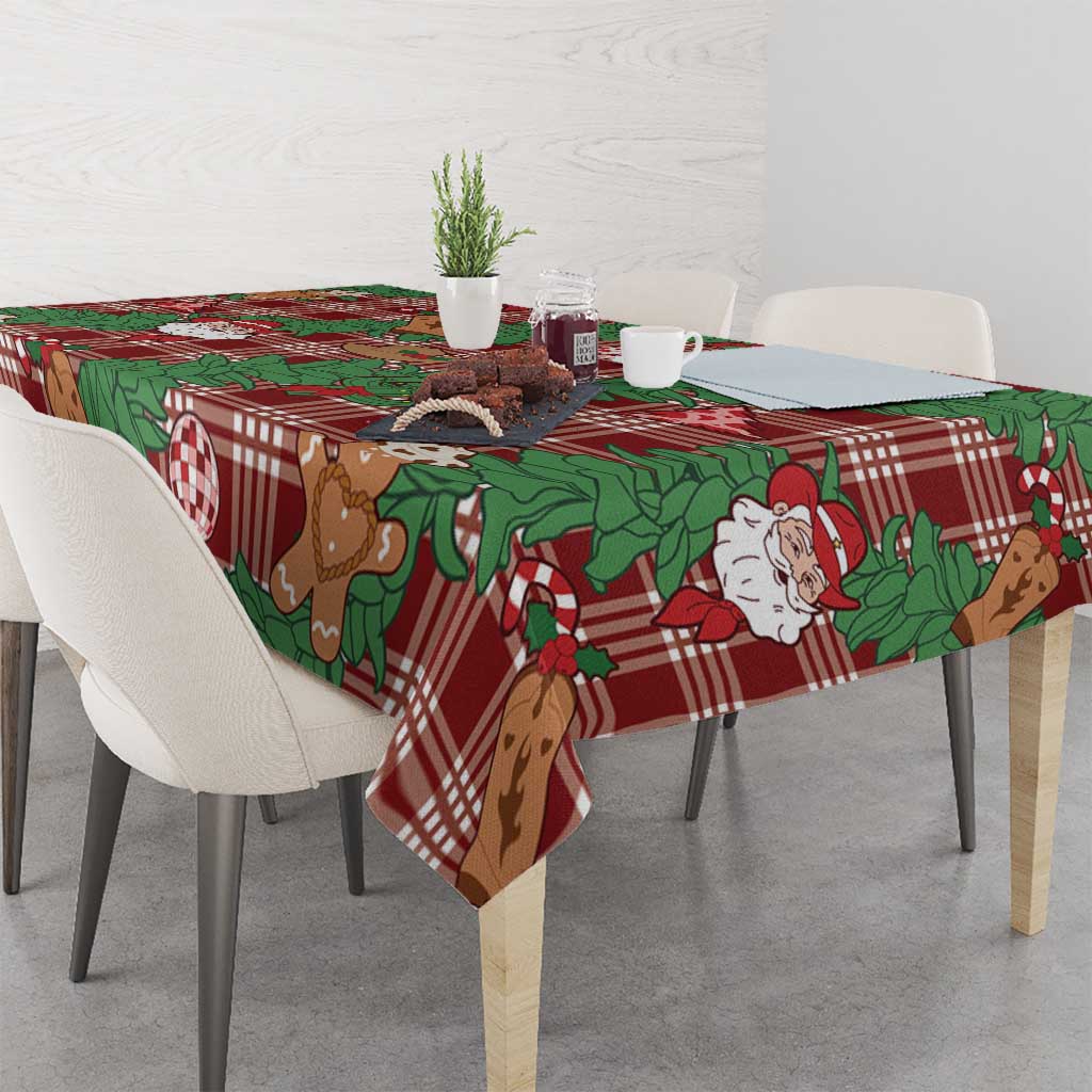 Red Palaka Hawaii Cowboy Christmas Tablecloth Paniolo Mix Maile Lei - Polynesian Pride