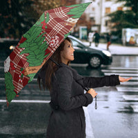 Red Palaka Hawaii Cowboy Christmas Umbrella Paniolo Mix Maile Lei - Polynesian Pride