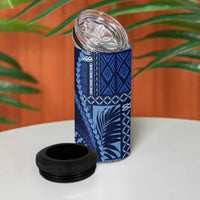 Samoa Siapo Motif 4 in 1 Can Cooler Tumbler Classic Style - Blue Ver