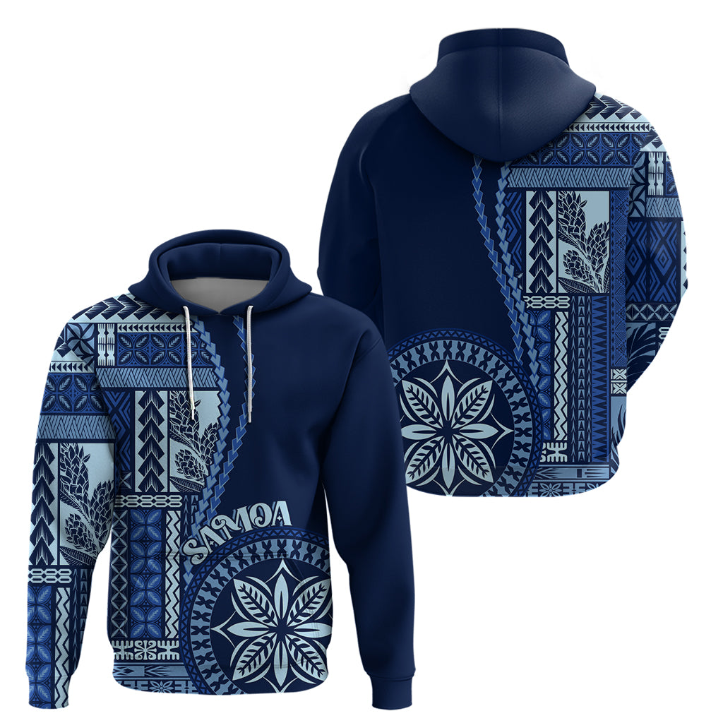 Samoa Siapo Motif Hoodie Classic Style - Bue Ver LT7 - Polynesian Pride