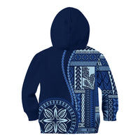 Samoa Siapo Motif Kid Hoodie Classic Style - Bue Ver LT7 - Polynesian Pride