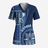 Samoa Siapo Motif Scrub Top Classic Style - Bue Ver - Polynesian Pride