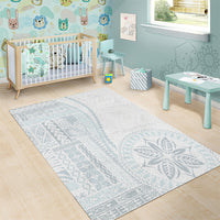 Samoa White Sunday Area Rug Classic Siapo Style LT7 - Polynesian Pride