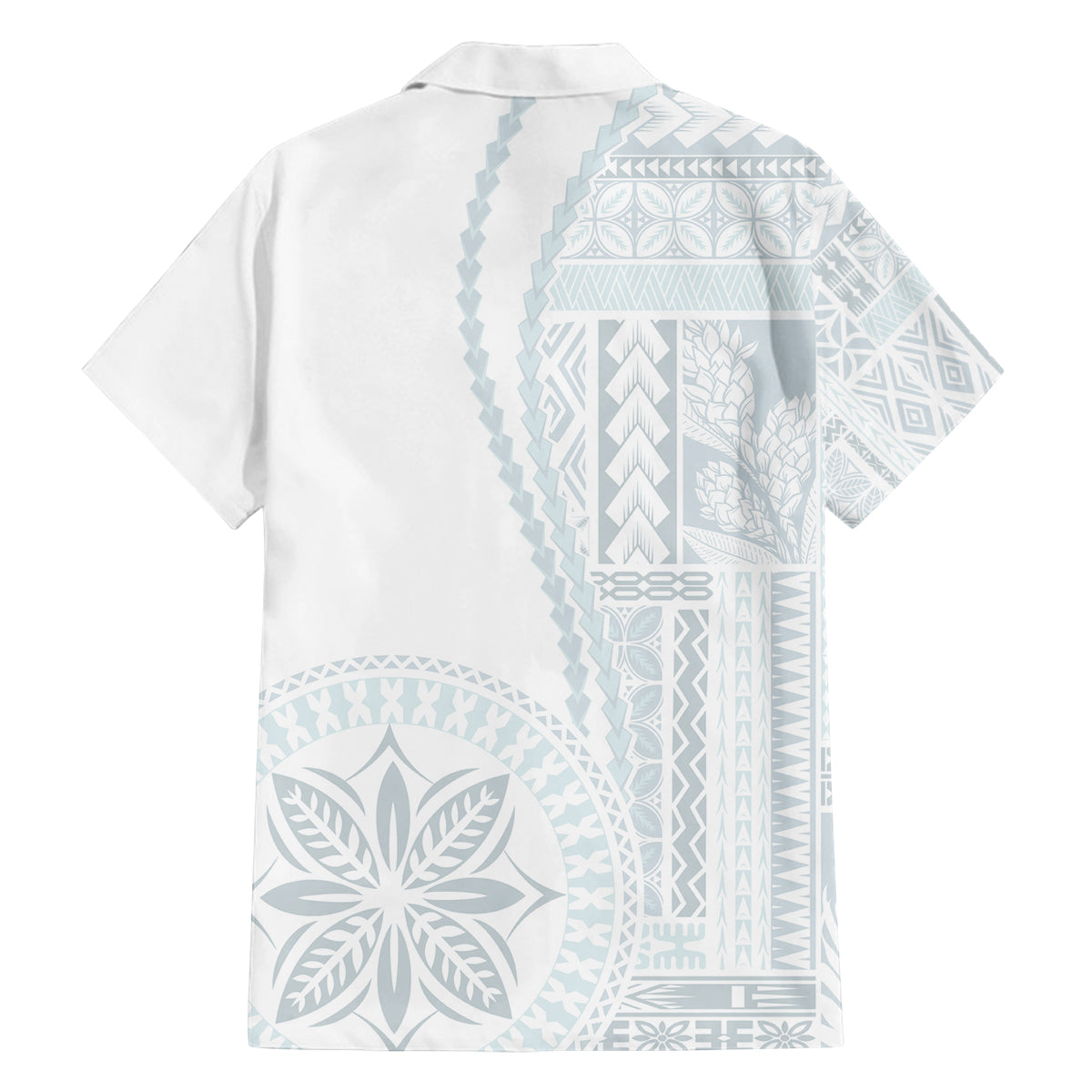 Samoa White Sunday Family Matching Long Sleeve Bodycon Dress and Hawaiian Shirt Classic Siapo Style LT7 - Polynesian Pride
