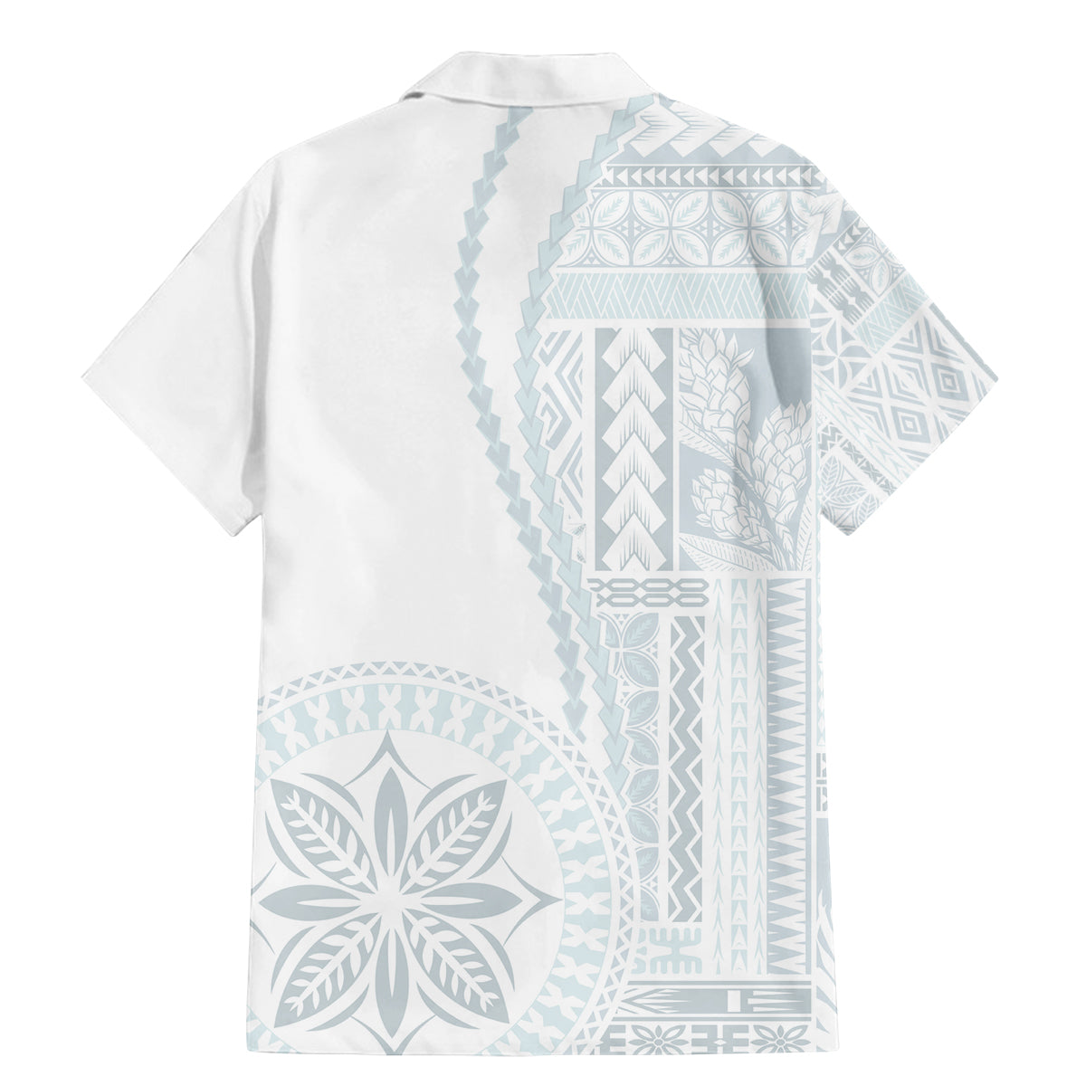Samoa White Sunday Family Matching Mermaid Dress and Hawaiian Shirt Classic Siapo Style LT7 - Polynesian Pride