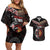 Aotearoa and Australia Indigenous Couples Matching Off Shoulder Short Dress and Hawaiian Shirt Stand Together For Te Tiriti