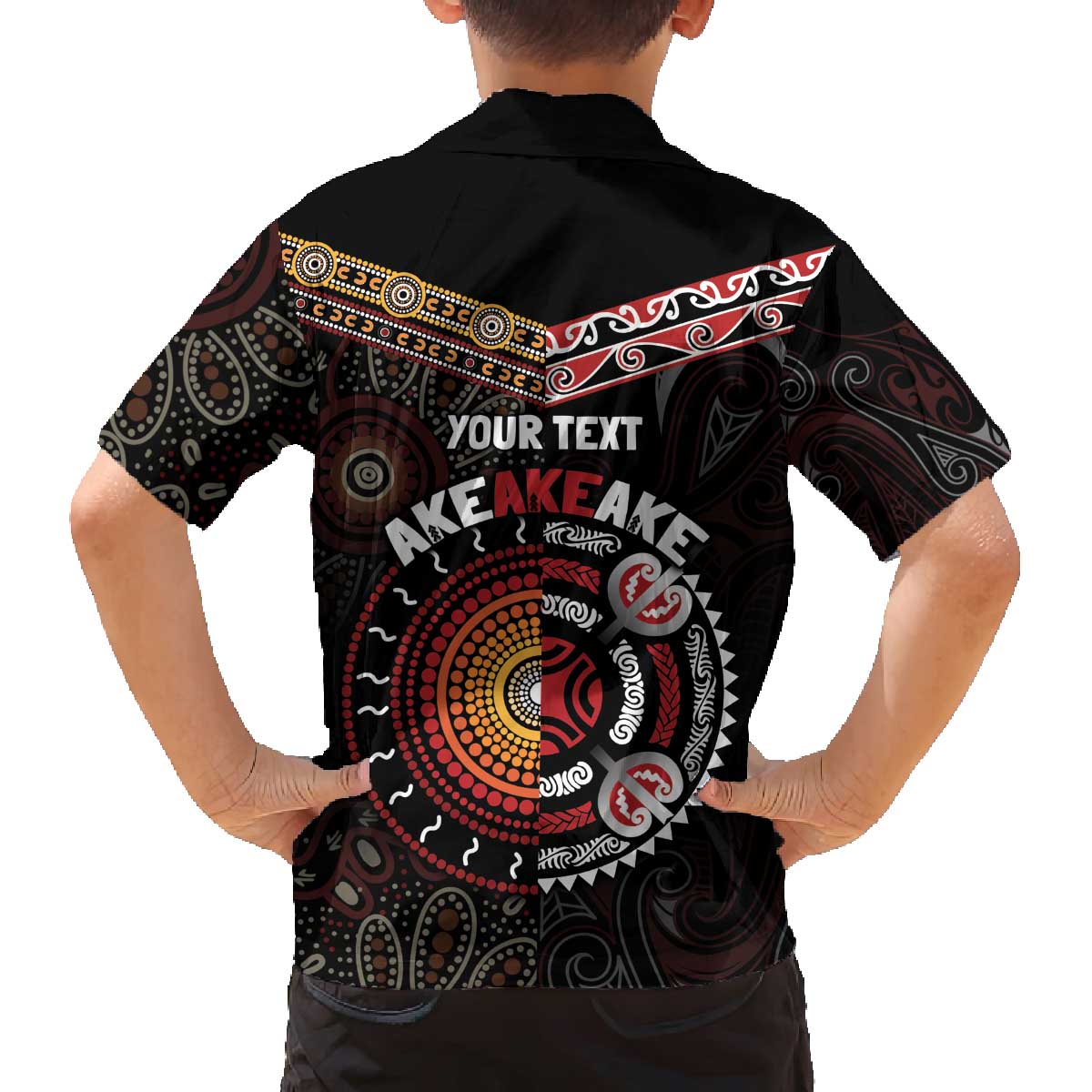 Aotearoa and Australia Indigenous Family Matching Off The Shoulder Long Sleeve Dress and Hawaiian Shirt Stand Together For Te Tiriti LT7 - Polynesian Pride